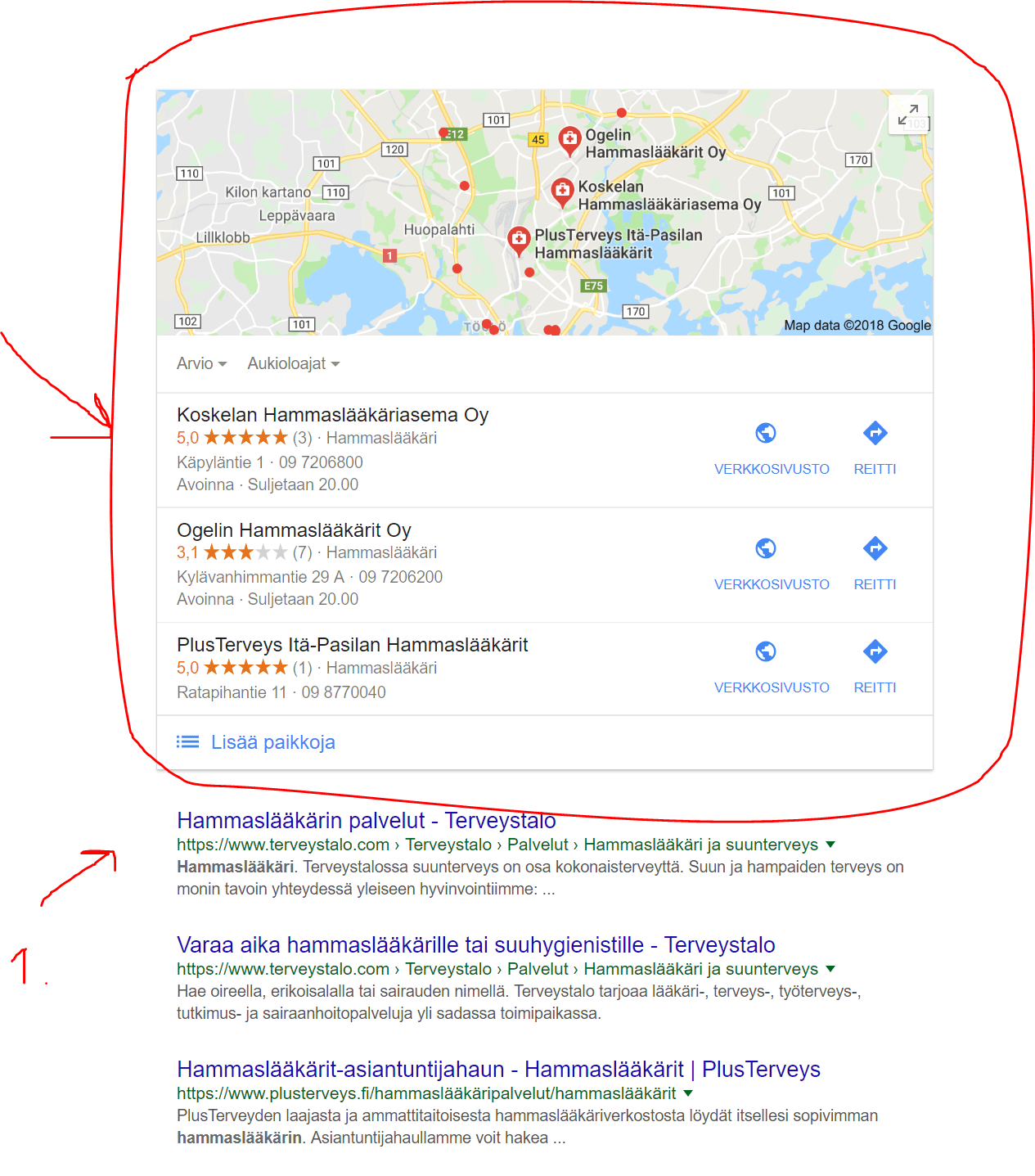 Hakukoneoptimointi : näkyvyys paikallisissa hakutuloksissa